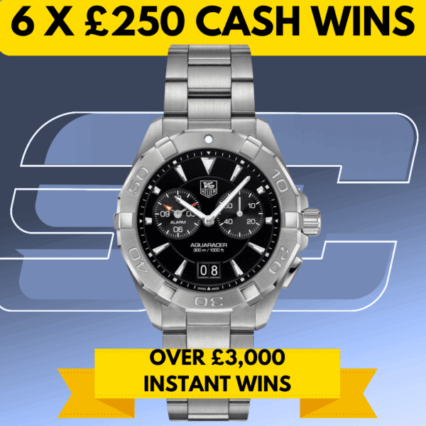 TAG HEUER AQUARACER + £3,000 INSTANT WINS